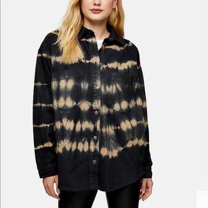 TOPSHOP Tie-dye Denim Shacket